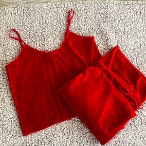 red velvet like pajama set